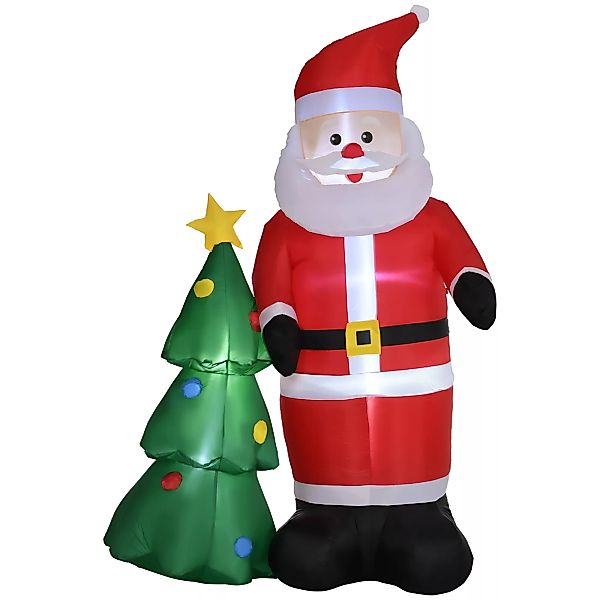 Outsunny Aufblasbarer 210 cm Weihnachtsmann mit Weihnachtsbaum LED  Selbsta günstig online kaufen