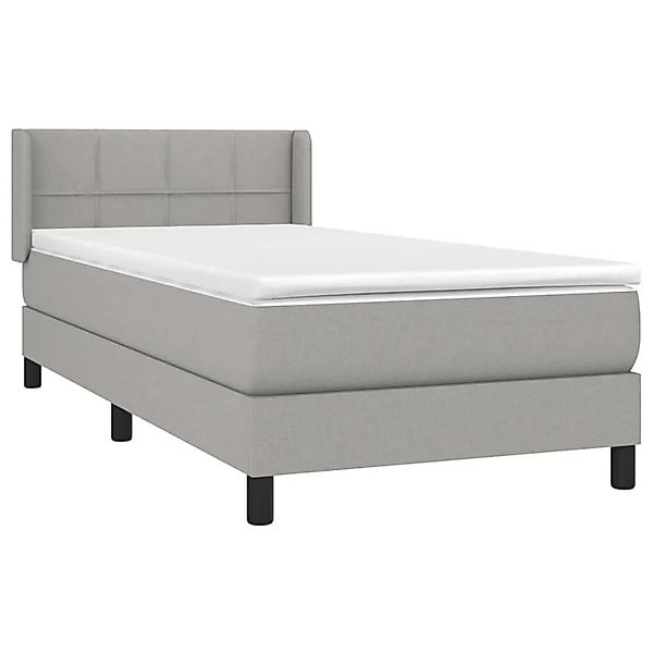 vidaXL Boxspringbett mit Matratze Hellgrau 80x200 cm Stoff 3129665 günstig online kaufen