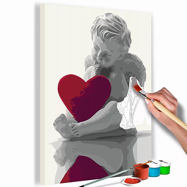 Malen Nach Zahlen - Engel (rotes Herz) günstig online kaufen