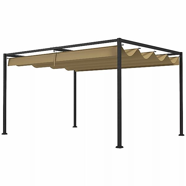 Outsunny Pergola 4x3m Garten Pavillon, Terrassendachung aus Stahl, Gartenpa günstig online kaufen