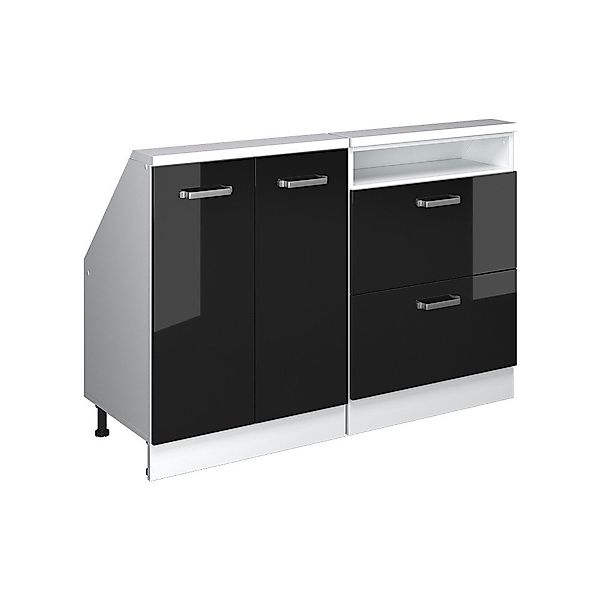Vicco Unterschrank R-Line, Schwarz Hochglanz/Weiß, 120 günstig online kaufen