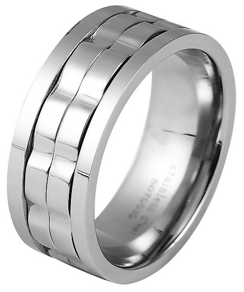 AKZENT Fingerring Milos Edelstahl silber Herren, Herren Ring günstig online kaufen