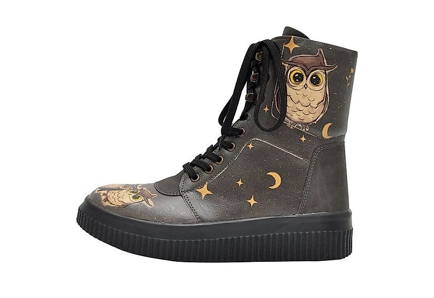 DOGO Future High Top Boots Owl Family Damen Stiefeletten Schnürboots Handge günstig online kaufen
