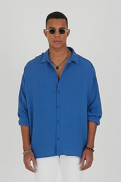 OSSY HOMER Langarmhemd Langarm Oversize Hemd 100% Polyester für Herren günstig online kaufen