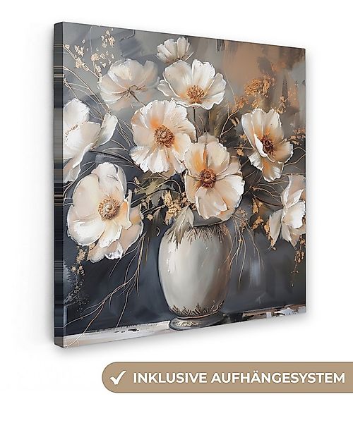 OneMillionCanvasses® Leinwandbild Blumen - Weiß - Vase - Modern, Fotodruck günstig online kaufen