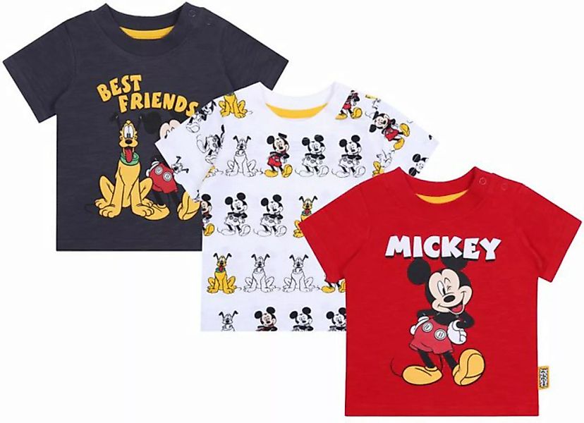 Sarcia.eu Kurzarmbluse 3x Grau-weiß-rote T-Shirts Mickey Mouse DISNEY 6-9 M günstig online kaufen