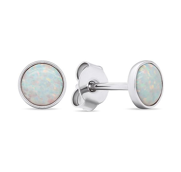 Brilio Silver Ohrring-Set Charming silver stud earrings with synthetic opal günstig online kaufen