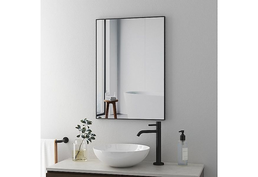 Boromal Badspiegel Wandspiegel Spiegel Schwarz 100x60 80x60 50x70 eckig Met günstig online kaufen