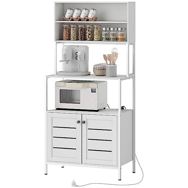 HOMCOM Küchenregal mit Steckdosenleiste, Mikrowellenschrank, moderne Küchen günstig online kaufen