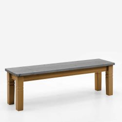 Esszimmersitzbank zweifarbig in Kiefer Grau und Laugenfarben 46 cm Sitzhöhe günstig online kaufen