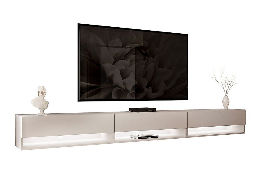 Lookway Lowboard CALANTE 270 cm RTV Hängeschrank mit LED-Beleuchtung günstig online kaufen