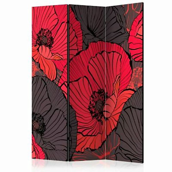 artgeist Paravent Pleated poppies [Room Dividers] mehrfarbig Gr. 135 x 172 günstig online kaufen