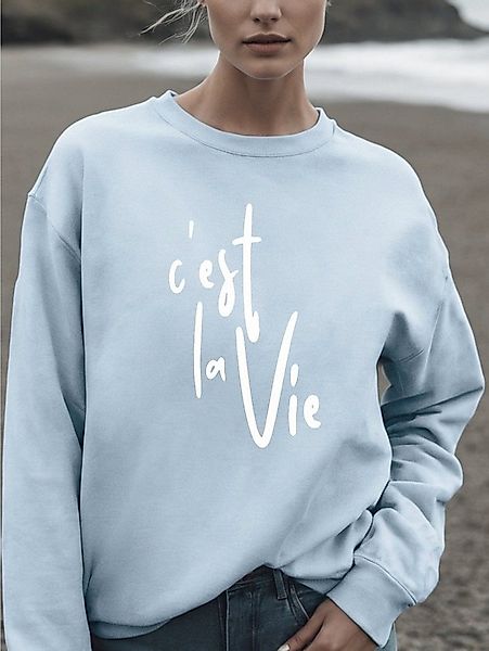 ANNIS Fashion & Accessoires Sweatshirt C`EST LA VIE (1-tlg) hoher Bio-Baumw günstig online kaufen