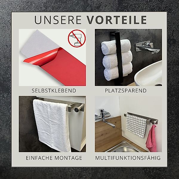 Desb Handtuchhalter ohne bohren, inkl. drei günstig online kaufen