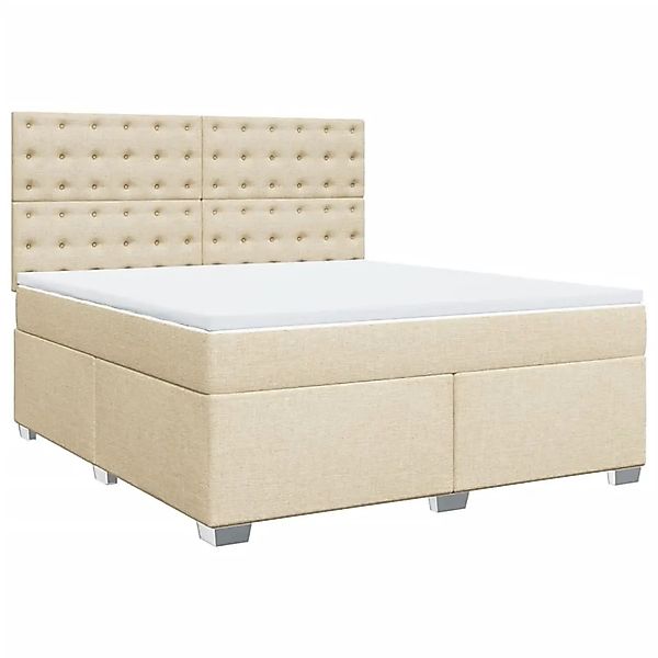 vidaXL Boxspringbett mit Matratze Creme 180x200 cm Stoff 3292886 günstig online kaufen