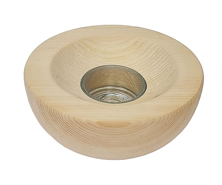 ERST-HOLZ Teelichthalter Zirbenteelicht mit Glas Teelichtschale günstig online kaufen