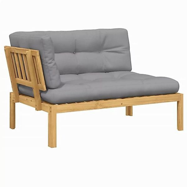 vidaXL Loungesofa Garten-Ecksofa aus Paletten mit Kissen Massivholz, 1 Teil günstig online kaufen