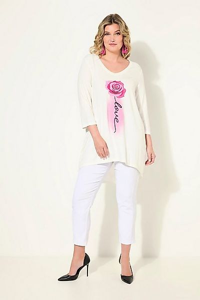 MIAMODA T-Shirt T-Shirt A-Linie Rosen-Motiv 3/4-Ärmel günstig online kaufen