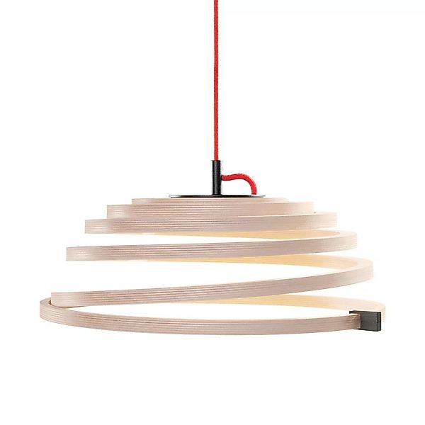 Secto Design - Aspiro 8000 LED Pendelleuchte - birke/Kabel rot/H 35cm / Ø 5 günstig online kaufen