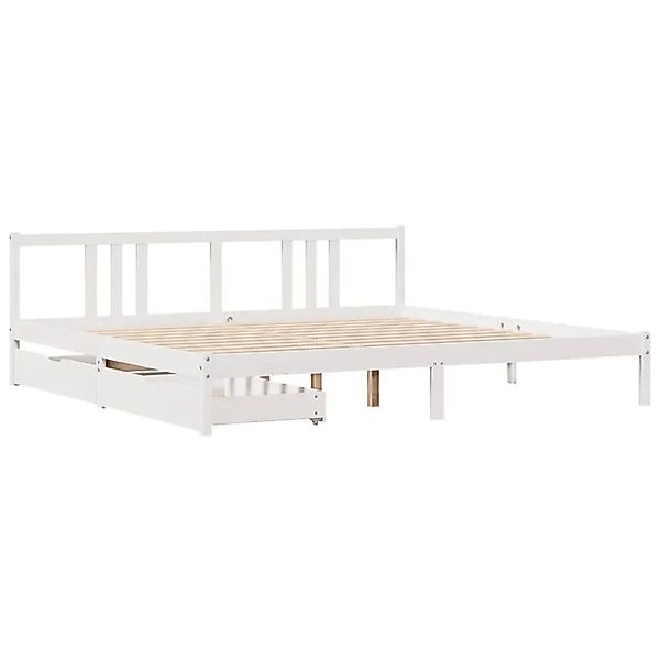 vidaXL Massivholzbett ohne Matratze Weiß 200x200 cm Kiefernholz 3301645 günstig online kaufen