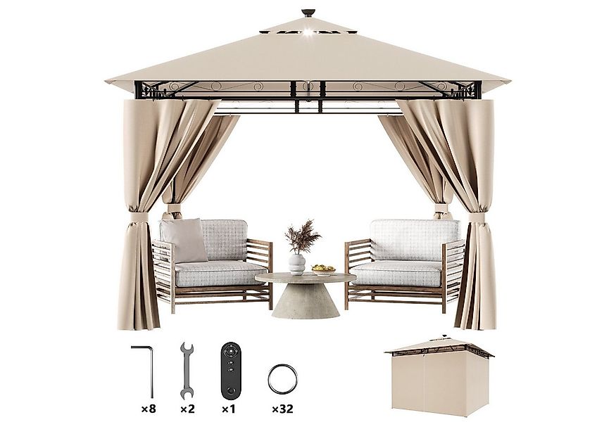 Furnicopia Pavillon Gazebo Partyzelt 3*3CM wasserdichter Gartenpavillon für günstig online kaufen