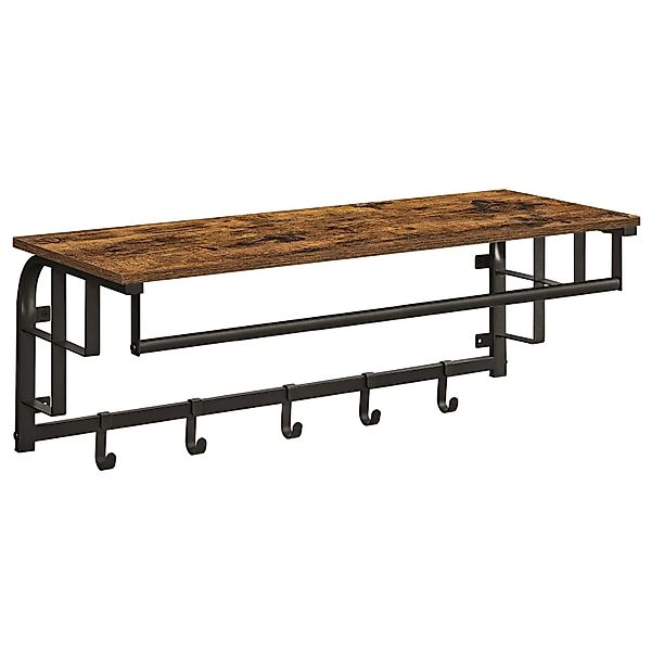 Songmics Wandgarderobe Barnet-old mit Ablage 5 Haken Braun-Schwarz günstig online kaufen