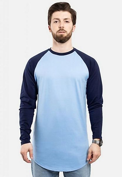 Blackskies T-Shirt Baseball Longshirt T-Shirt Himmelsblau-Navyblau Medium günstig online kaufen