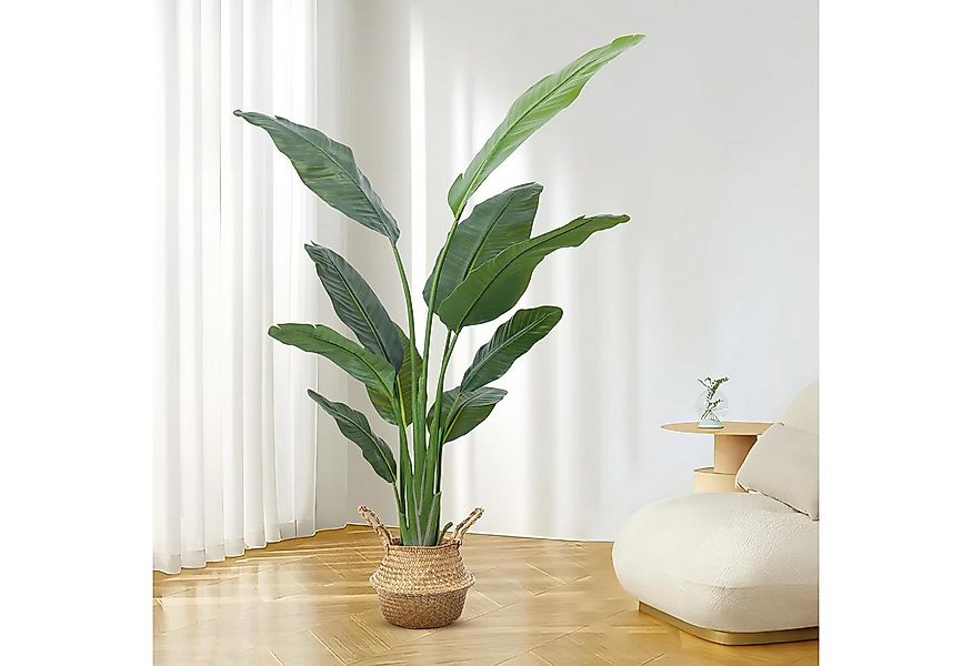 Kunstpflanze 160cm Künstliche Pflanzen im Topf Groß Fake Plant mit Seegras günstig online kaufen