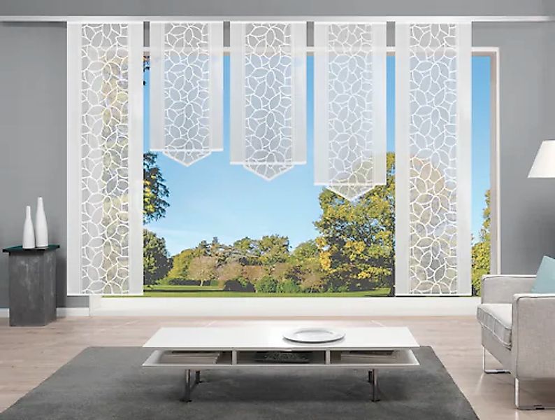 HOME WOHNIDEEN Schiebegardine »JENNA« Klettband 5 Stk. tlg. Schiebevorhang günstig online kaufen