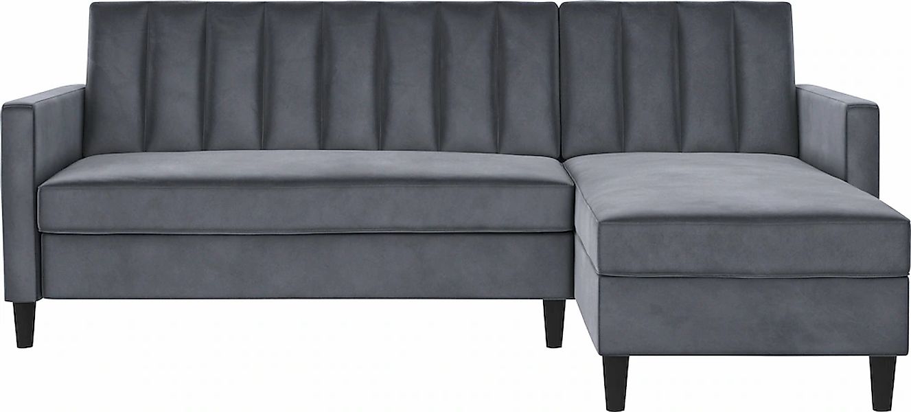 Dorel Home Ecksofa mit Schlafffunktion, Recamiere mit Stauraum beidseitig m günstig online kaufen