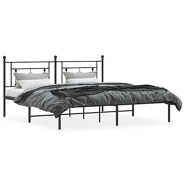 vidaXL Bettgestell mit Kopfteil Metall Schwarz 183x213 cm 374344 günstig online kaufen