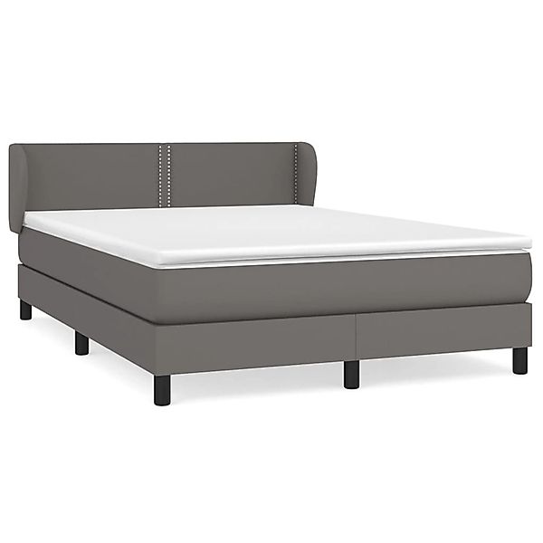 vidaXL Boxspringbett mit Matratze Grau 140x190 cm Kunstleder 3127251 günstig online kaufen