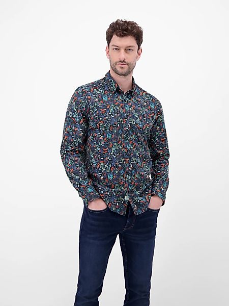 LERROS Langarmhemd "LERROS Langarmhemd mit floralem Printmuster" günstig online kaufen