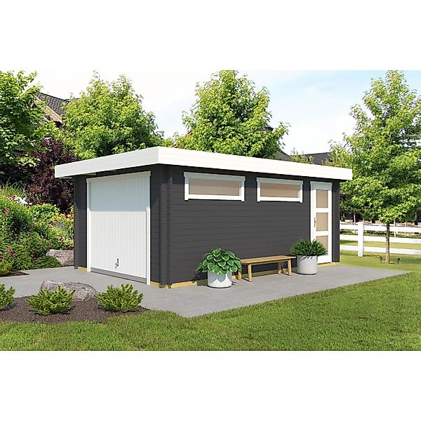 Lasita Garage Canberra Set mit Schwingtor 360 cm x 540 cm Carbongrau günstig online kaufen