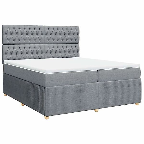 vidaXL Boxspringbett mit Matratze Hellgrau 200x200 cm Stoff 3292170 günstig online kaufen