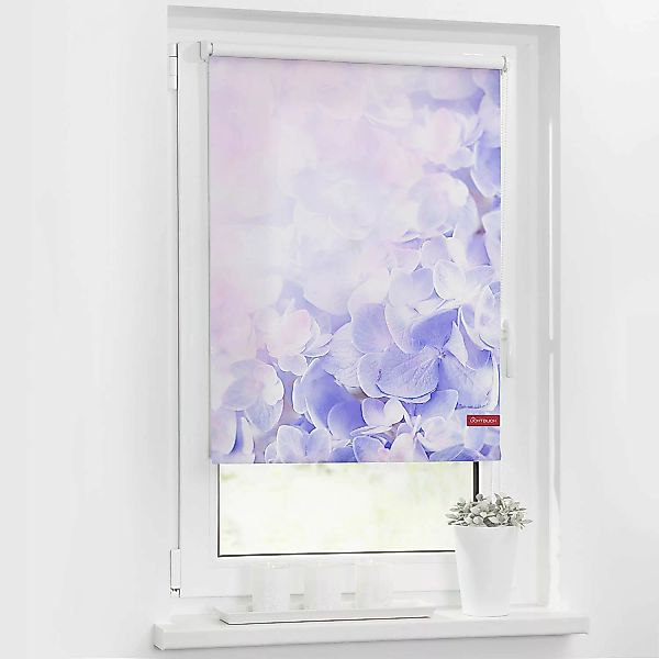 Rollo Hortensie lila B/L: ca. 70x150 cm günstig online kaufen