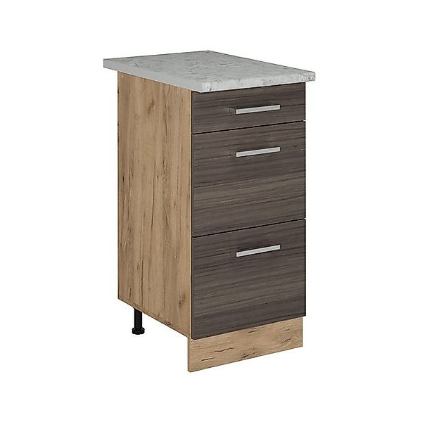 Vicco Unterschrank R-Line, Edelgrau/Goldkraft Eiche, 40 cm mit Schubladen, günstig online kaufen