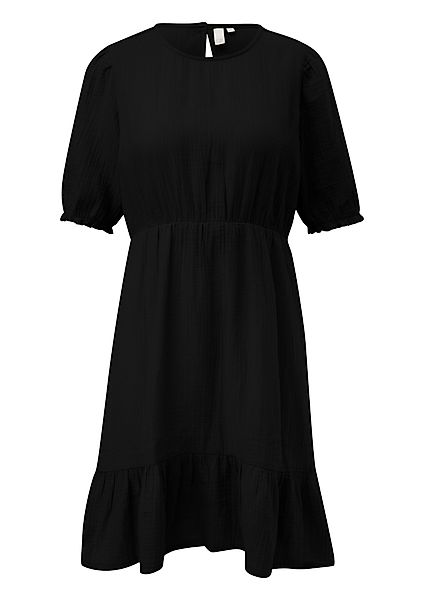 QS Minikleid Kurzes Baumwoll-Kleid mit Raffungen günstig online kaufen