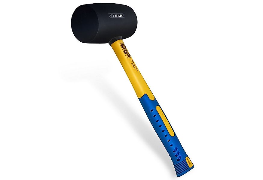 S&R Gummihammer Schwarz 230g aus Naturkautschuk mit stoßdämpfendem Fibergla günstig online kaufen
