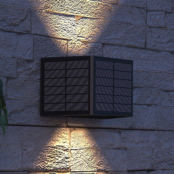 Calex Solar-LED-Außenwandleuchte Caserta, up/down, schwarz günstig online kaufen