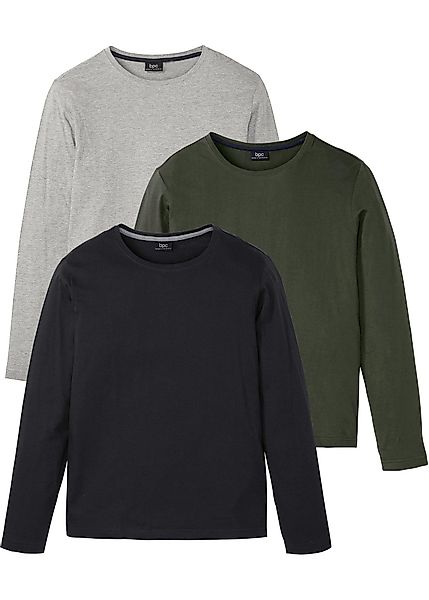 Langarmshirt (3er Pack) günstig online kaufen