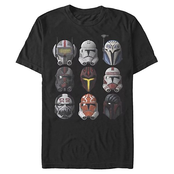Star Wars - The Clone Wars - Gruppe Clone Helmets - Männer T-Shirt günstig online kaufen