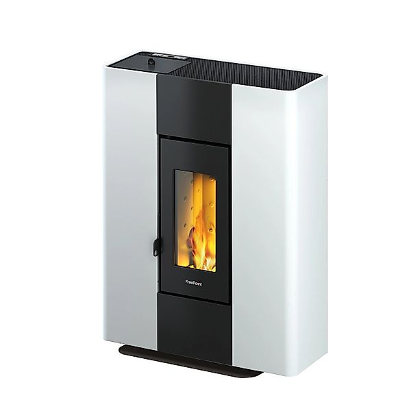 Freepoint Pelletofen Roxy Stand FreePoint Pelletofen Roxy Stahl Weiß 7 kW günstig online kaufen