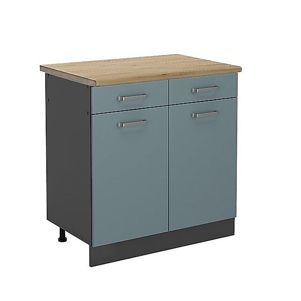 Vicco Küchenunterschrank R-Line Schubladenschrank für die Küche Blau-Grau/A günstig online kaufen