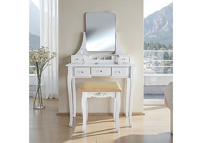 tectake Schminktisch Frisiertisch Claire mit Hocker (1-St., 2 tlg), Edler S günstig online kaufen