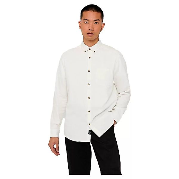 Only & Sons – Twill-Hemd in Weiß günstig online kaufen
