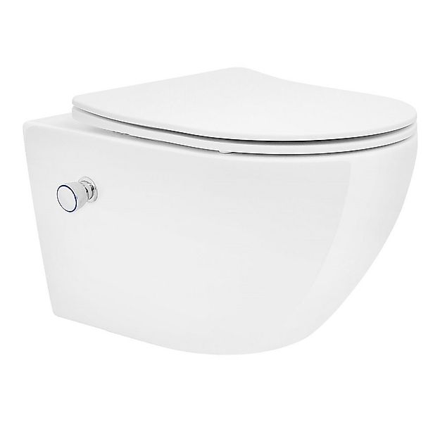 LuxeBath Tiefspül-WC Spülrandloses Hänge WC Keramik mit WC-Sitz abnehmbar S günstig online kaufen