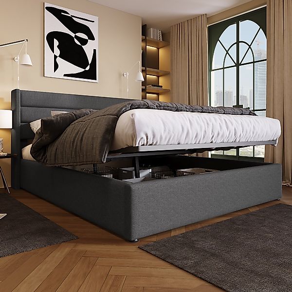 Odikalo Stauraumbett Polster Doppelbett 140/160/180 Lattenrost günstig online kaufen