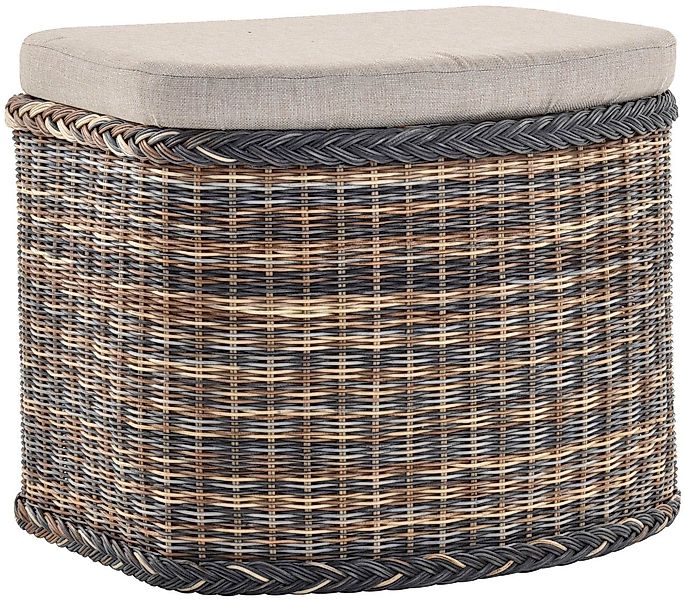 Krines Home Wäschetruhe Wäschekorb bauchig Sitz Truhe Sitzbank mit Deckel S günstig online kaufen