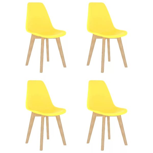 Esszimmerstühle 4 Stk. Gelb Kunststoff günstig online kaufen